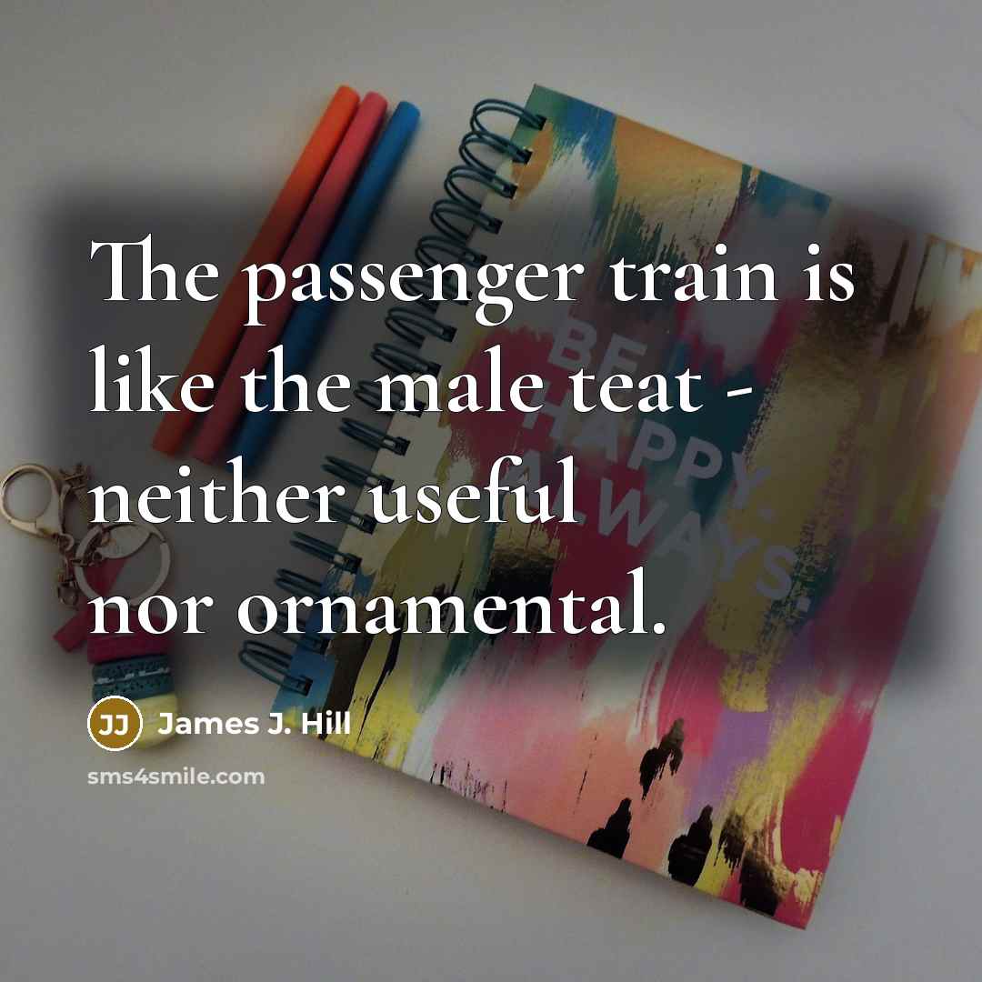 “The passenger train is like the male teat - neither…” quote by James J. Hill