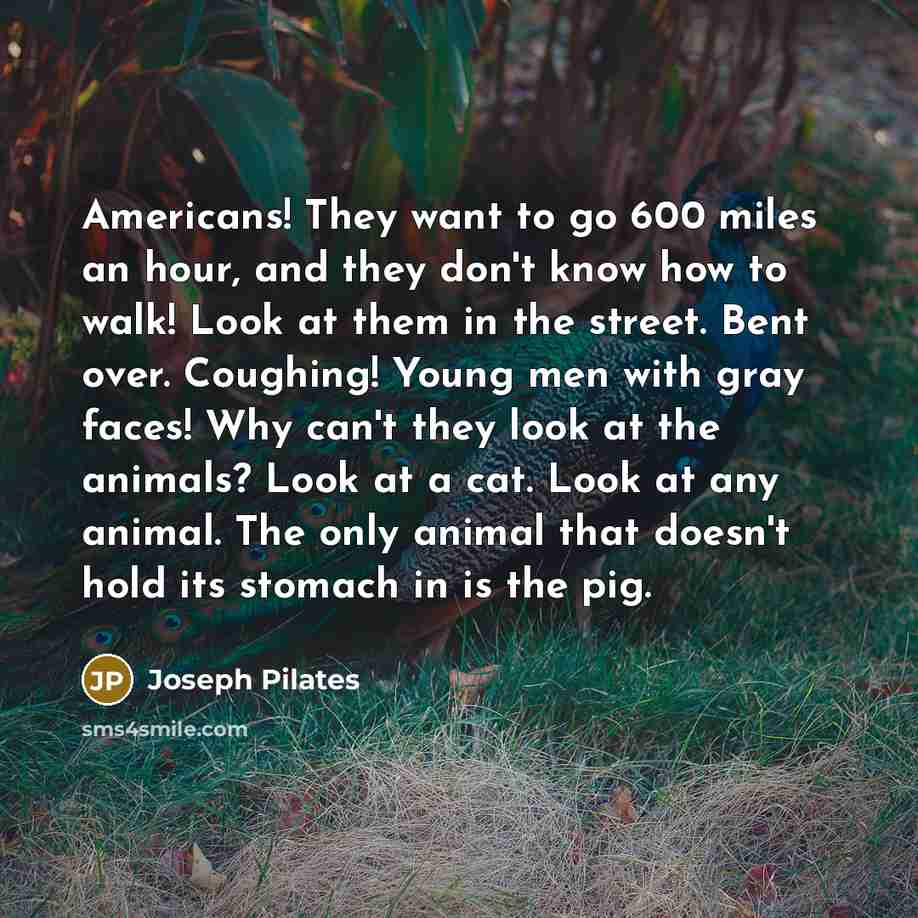 “Americans! They want to go 600 miles an hour, and…” quote by Joseph Pilates