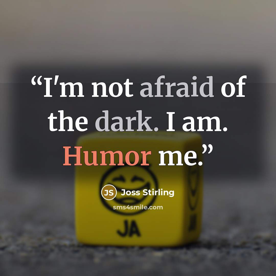 “I'm not afraid of the dark. I am. Humor me.” quote by Joss Stirling