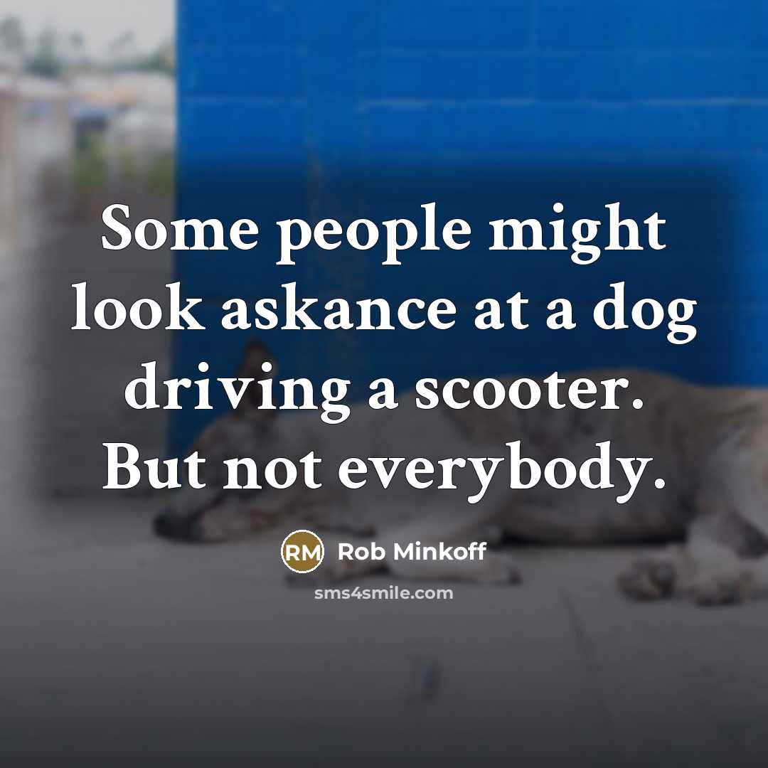“Some people might look askance at a dog driving a…” quote by Rob Minkoff