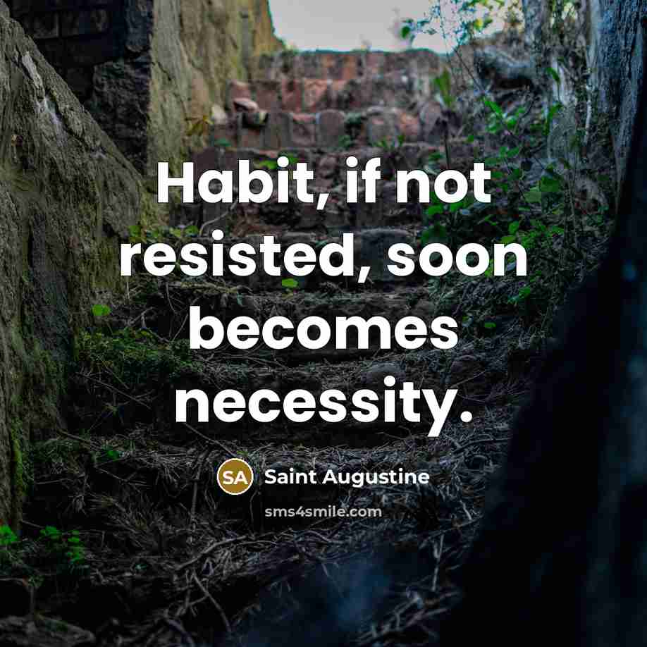 “Habit, if not resisted, soon becomes necessity.…” quote by Saint Augustine