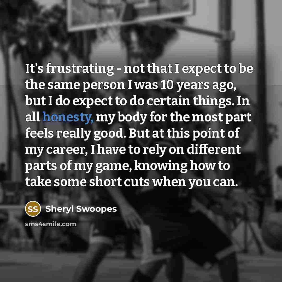 “It's frustrating - not that I expect to be the…” quote by Sheryl Swoopes