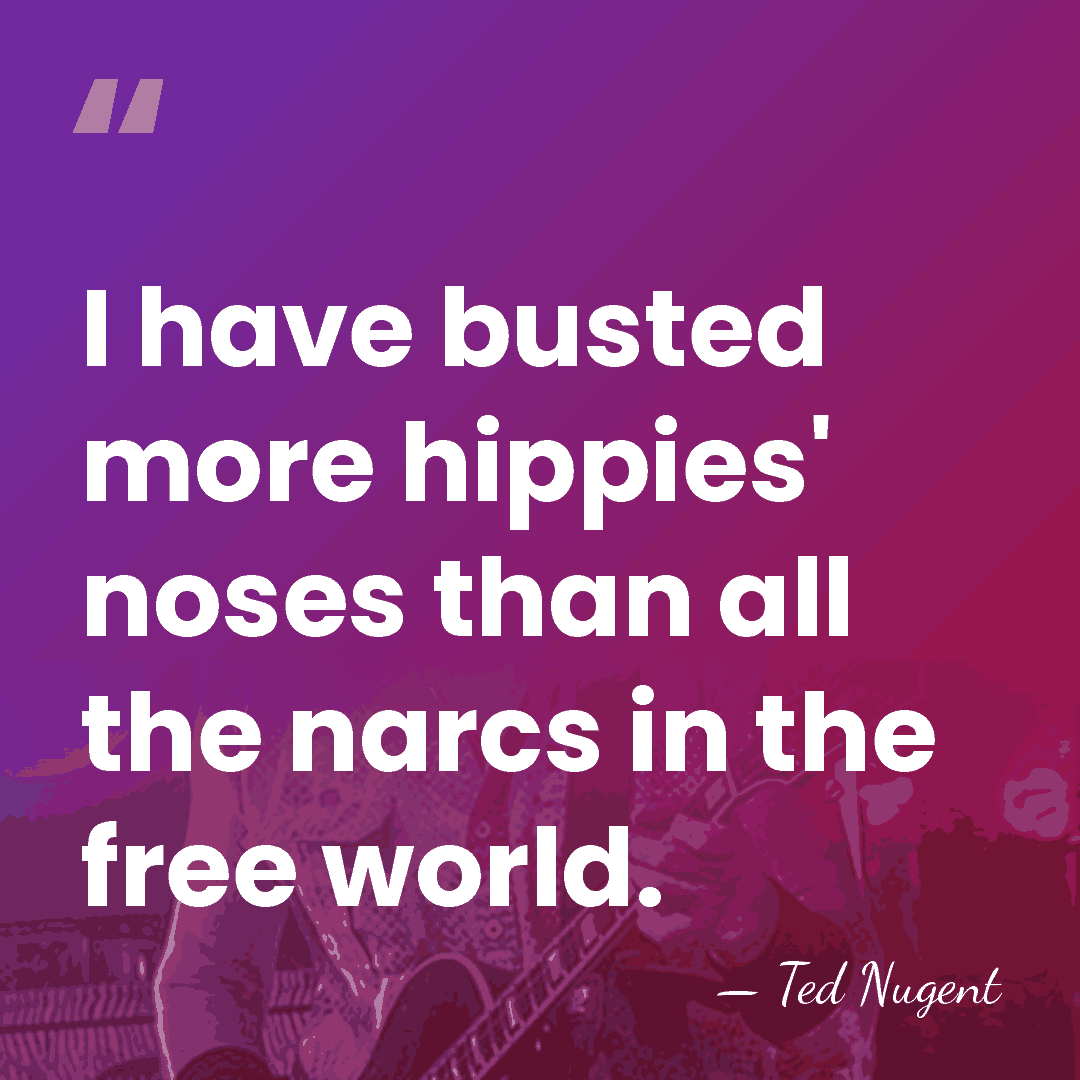 I have busted more hippies' noses than all the narcs in the&hellip; - Ted Nugent