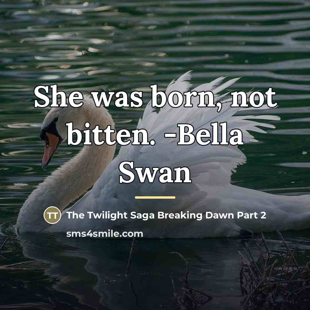 “She was born, not bitten. -Bella Swan…” quote by The Twilight Saga Breaking Dawn Part 2