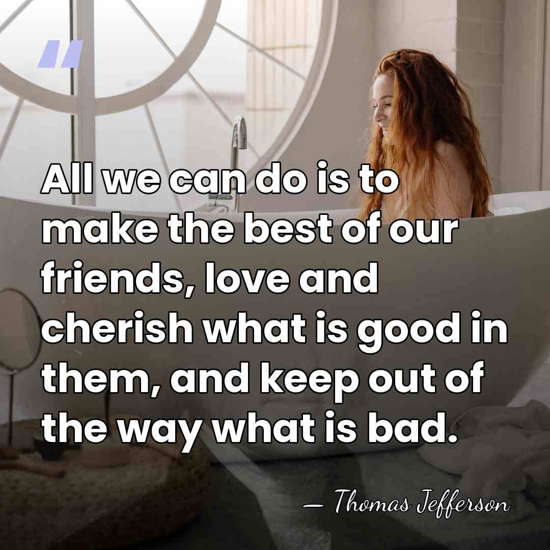 All we can do is to make the best of our friends,&hellip; - Thomas Jefferson