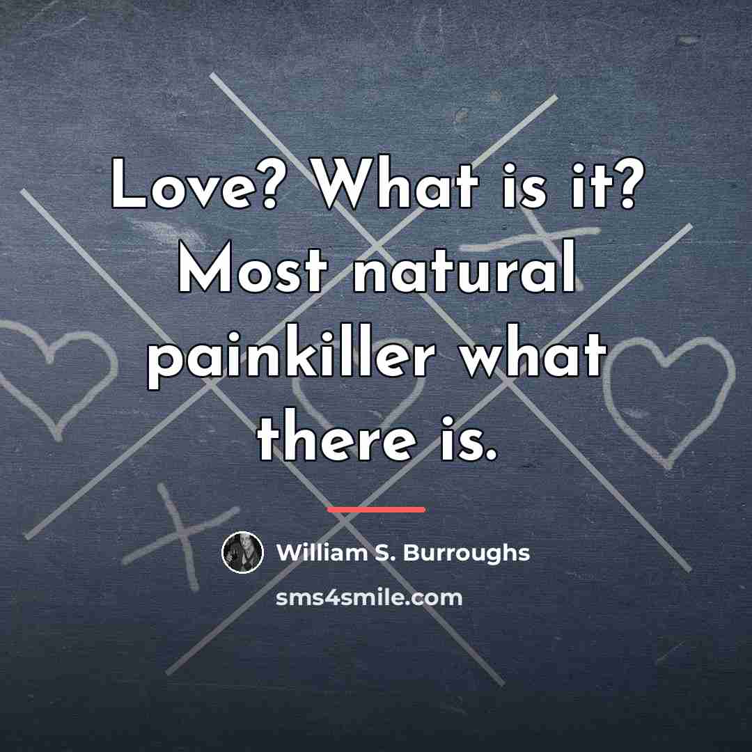 “Love? What is it? Most natural painkiller what there is.…” quote by William S. Burroughs