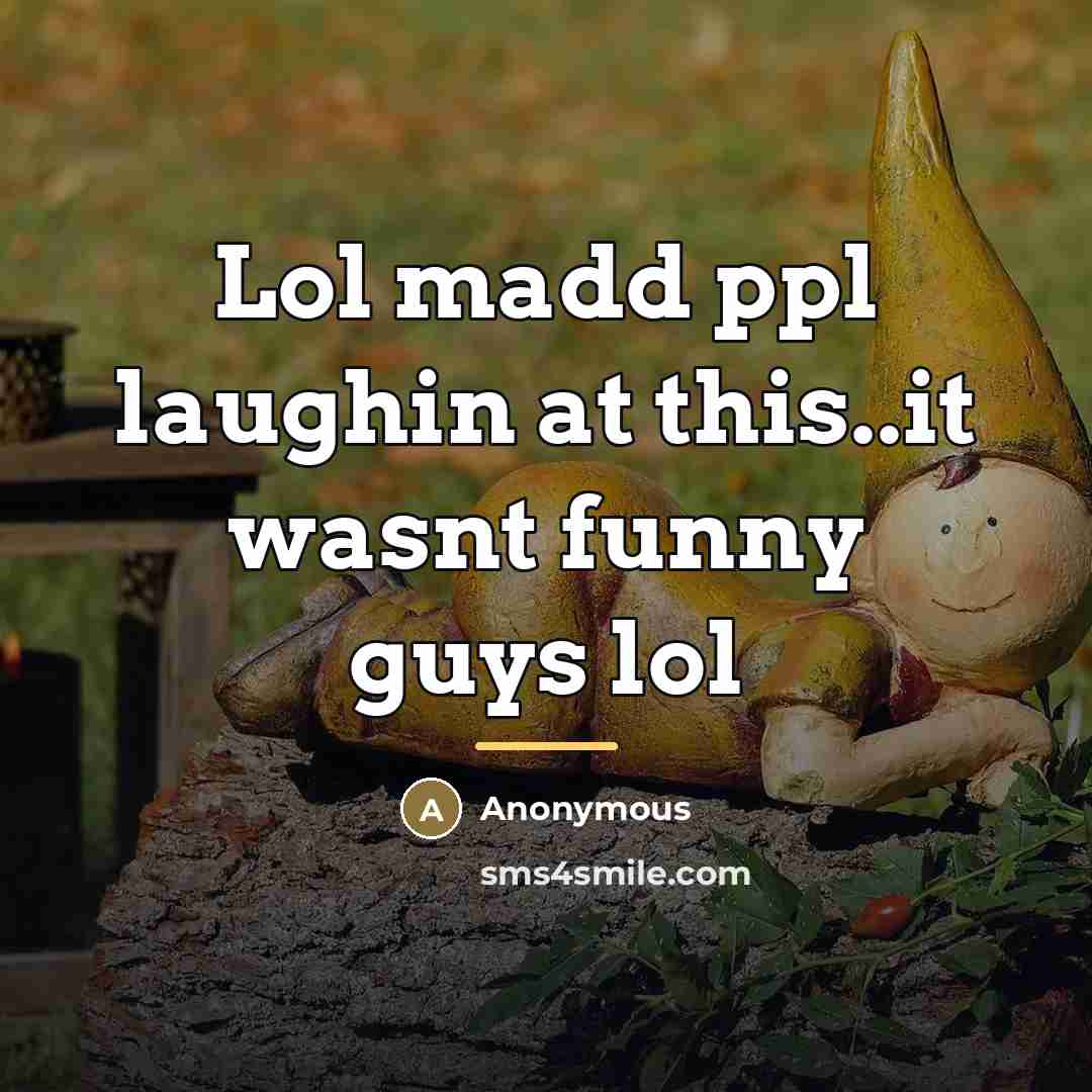 “Lol madd ppl laughin at this..it wasnt funny guys lol…” quote by Anonymous
