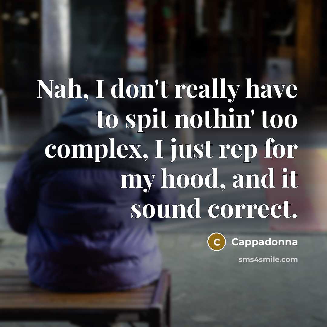 “Nah, I don't really have to spit nothin' too complex,…” quote by Cappadonna