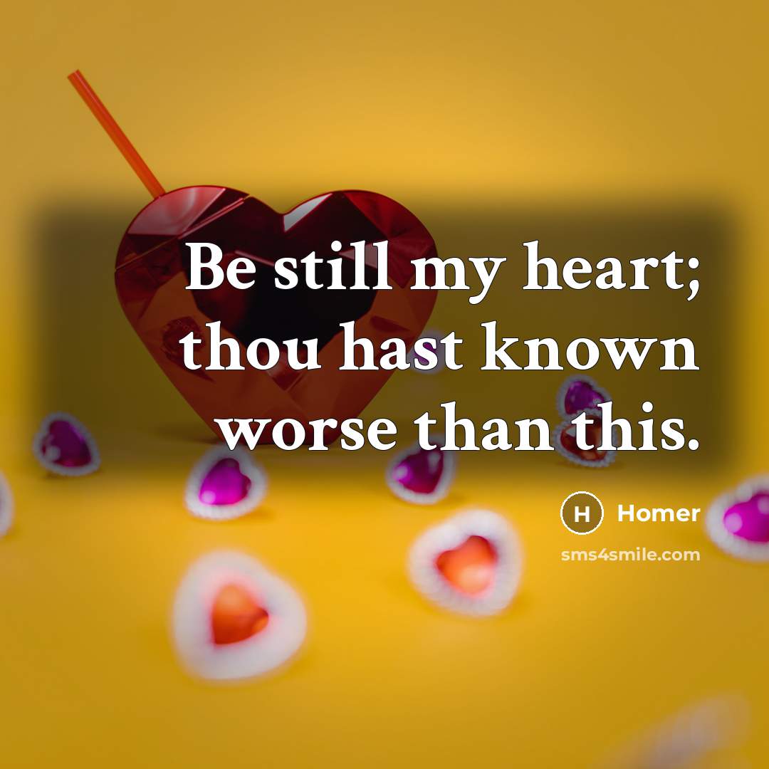 “Be still my heart; thou hast known worse than this.…” quote by Homer