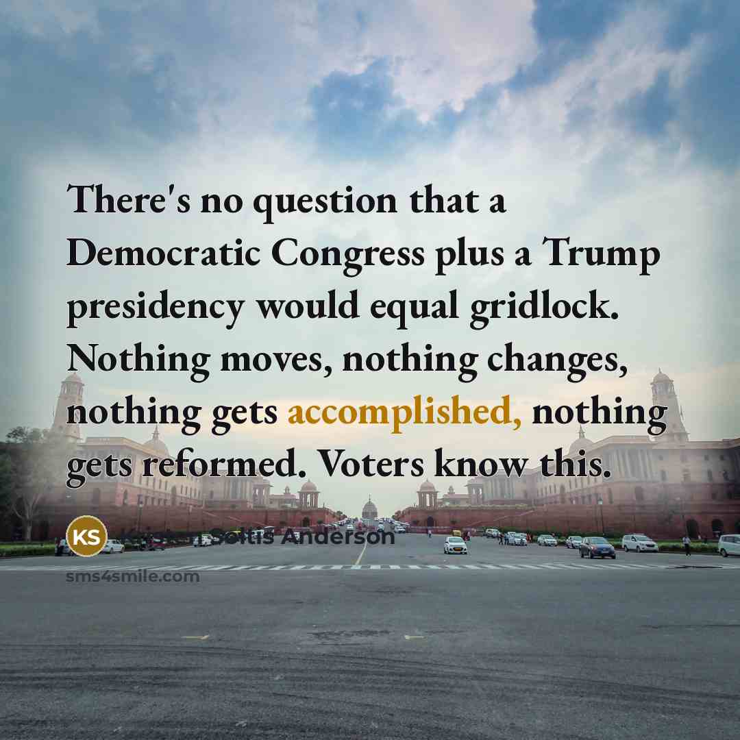 “There's no question that a Democratic Congress plus a Trump…” quote by Kristen Soltis Anderson