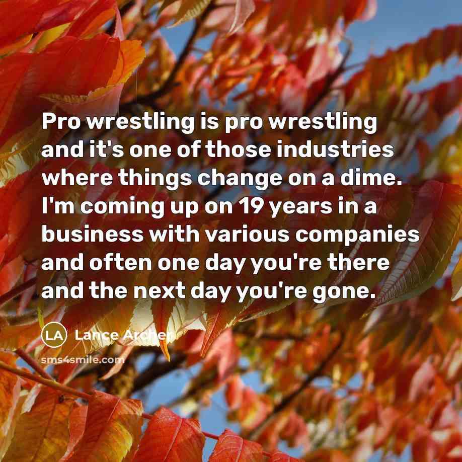 “Pro wrestling is pro wrestling and it's one of those…” quote by Lance Archer