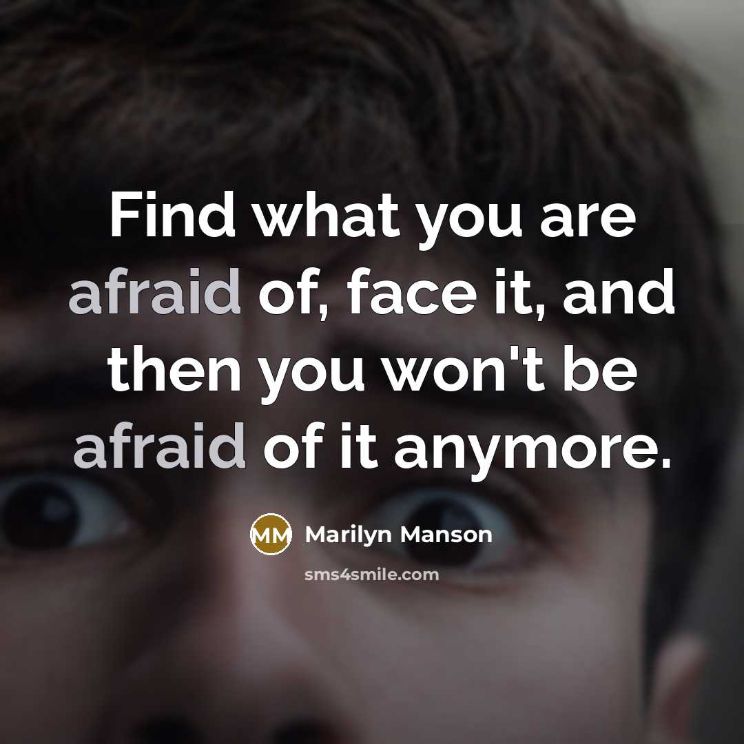 “Find what you are afraid of, face it, and then…” quote by Marilyn Manson