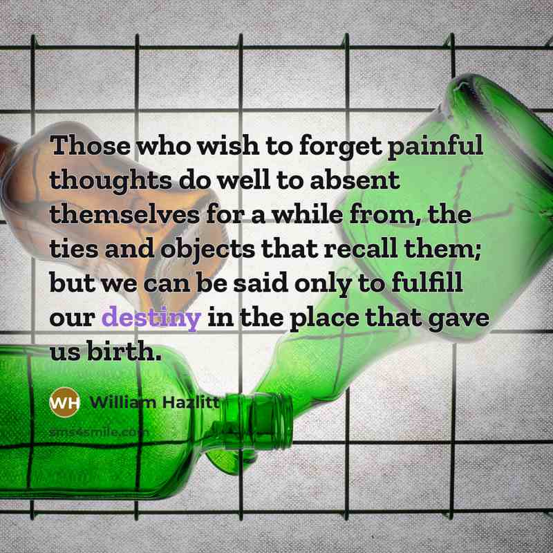 “Those who wish to forget painful thoughts do well to…” quote by William Hazlitt