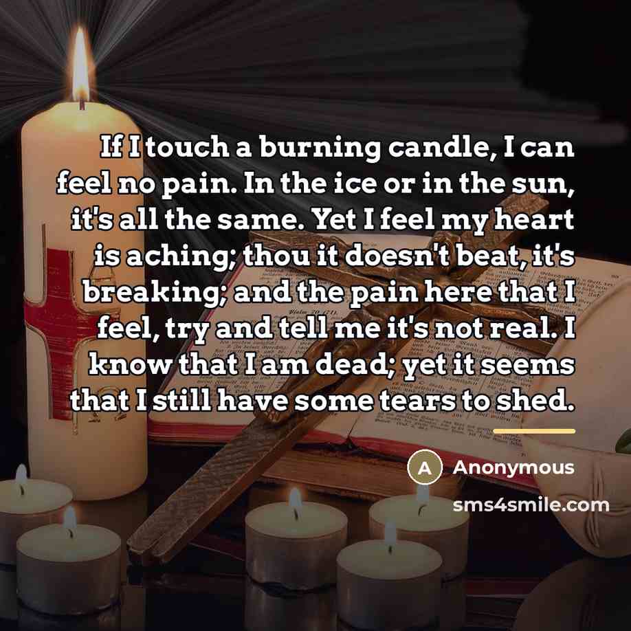 “If I touch a burning candle, I can feel no…” quote by Anonymous