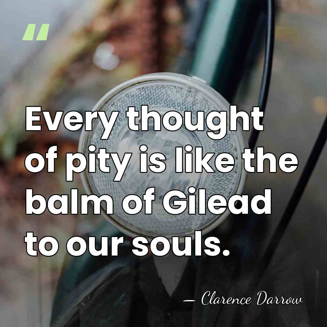Every thought of pity is like the balm of Gilead to our&hellip; - Clarence Darrow