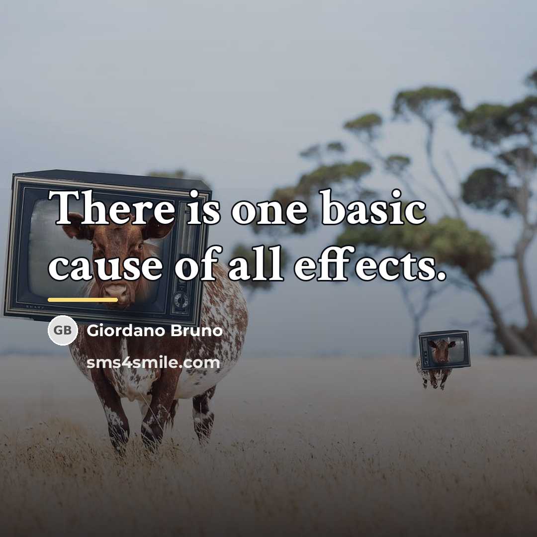 “There is one basic cause of all effects.…” quote by Giordano Bruno