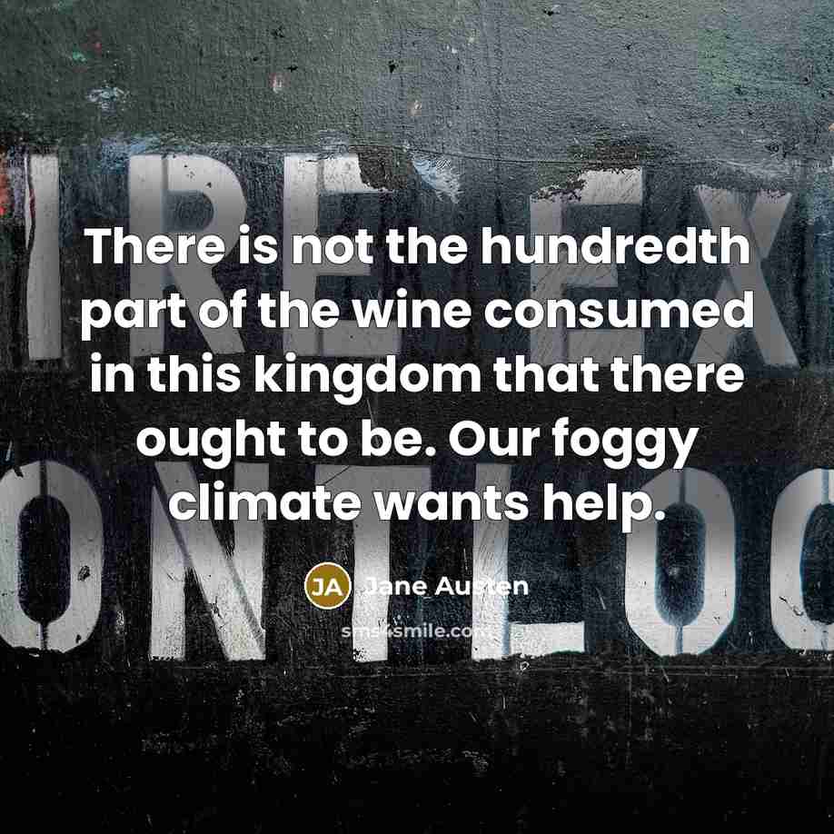 “There is not the hundredth part of the wine consumed…” quote by Jane Austen