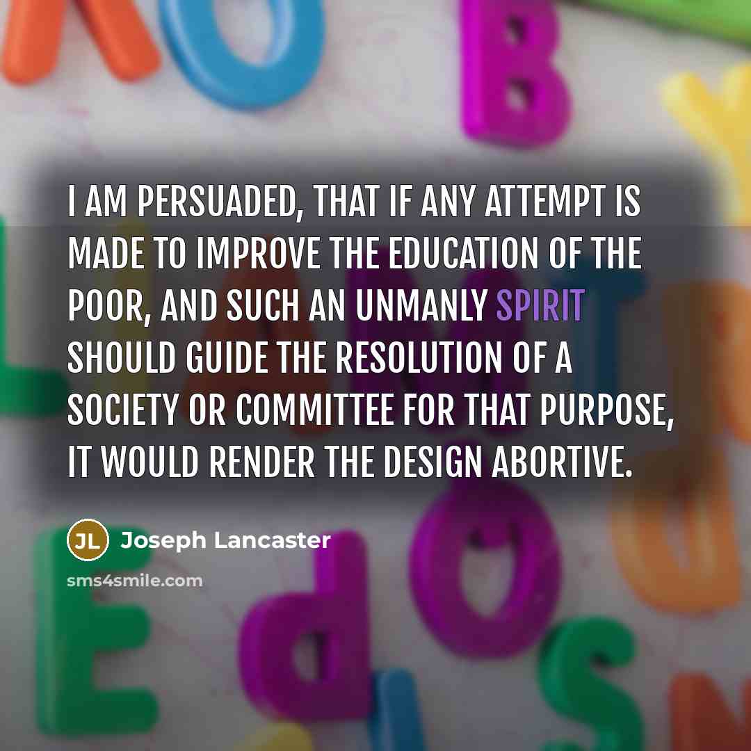 “I am persuaded, that if any attempt is made to…” quote by Joseph Lancaster