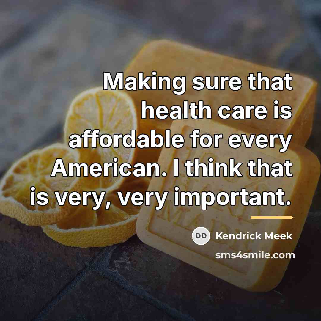 “Making sure that health care is affordable for every American.…” quote by Kendrick Meek