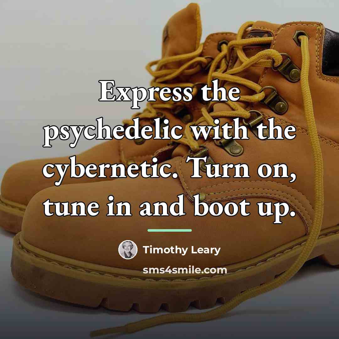 “Express the psychedelic with the cybernetic. Turn on, tune in…” quote by Timothy Leary