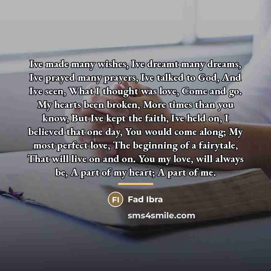 “Ive made many wishes, Ive dreamt many dreams, Ive prayed…” quote by Fad Ibra
