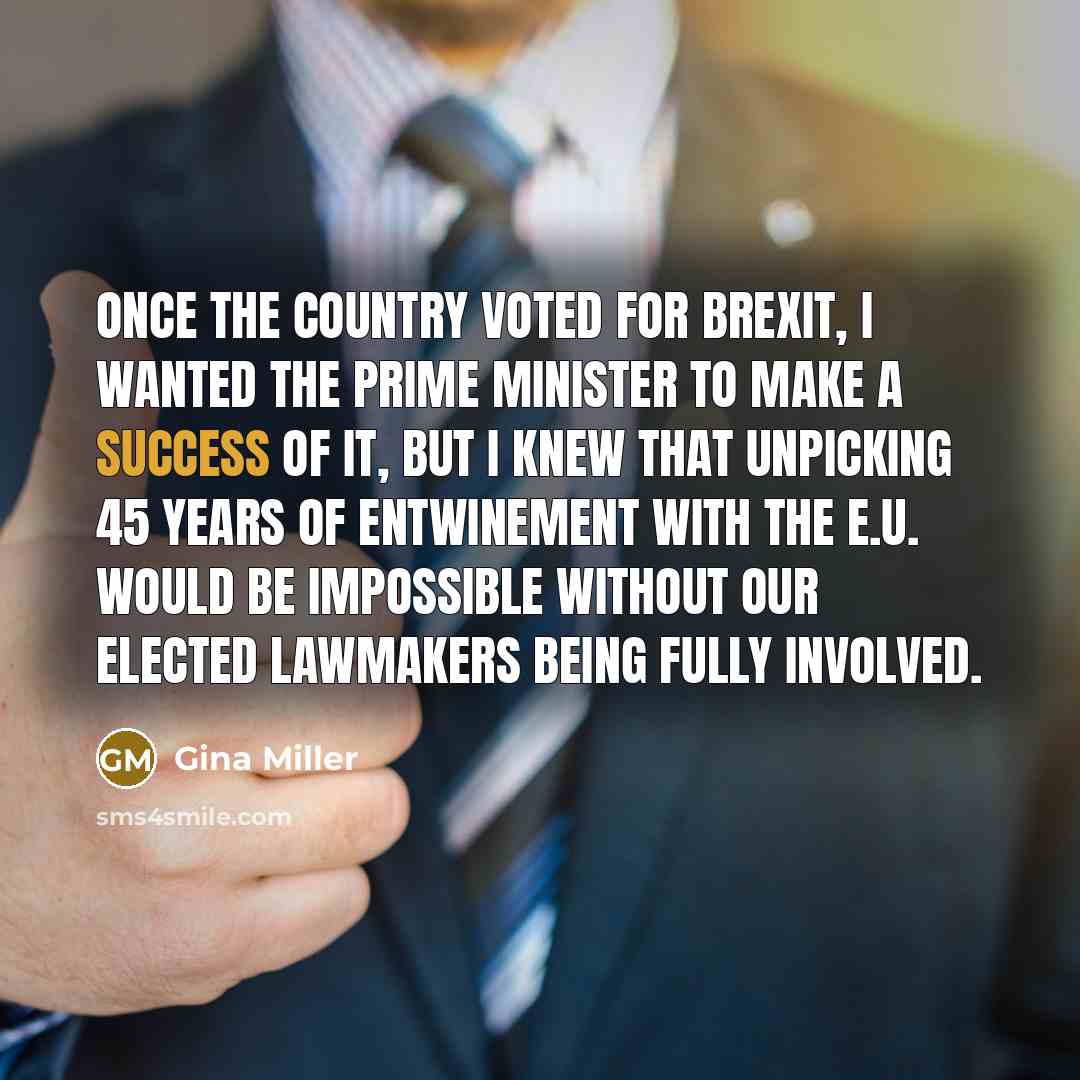 “Once the country voted for Brexit, I wanted the prime…” quote by Gina Miller