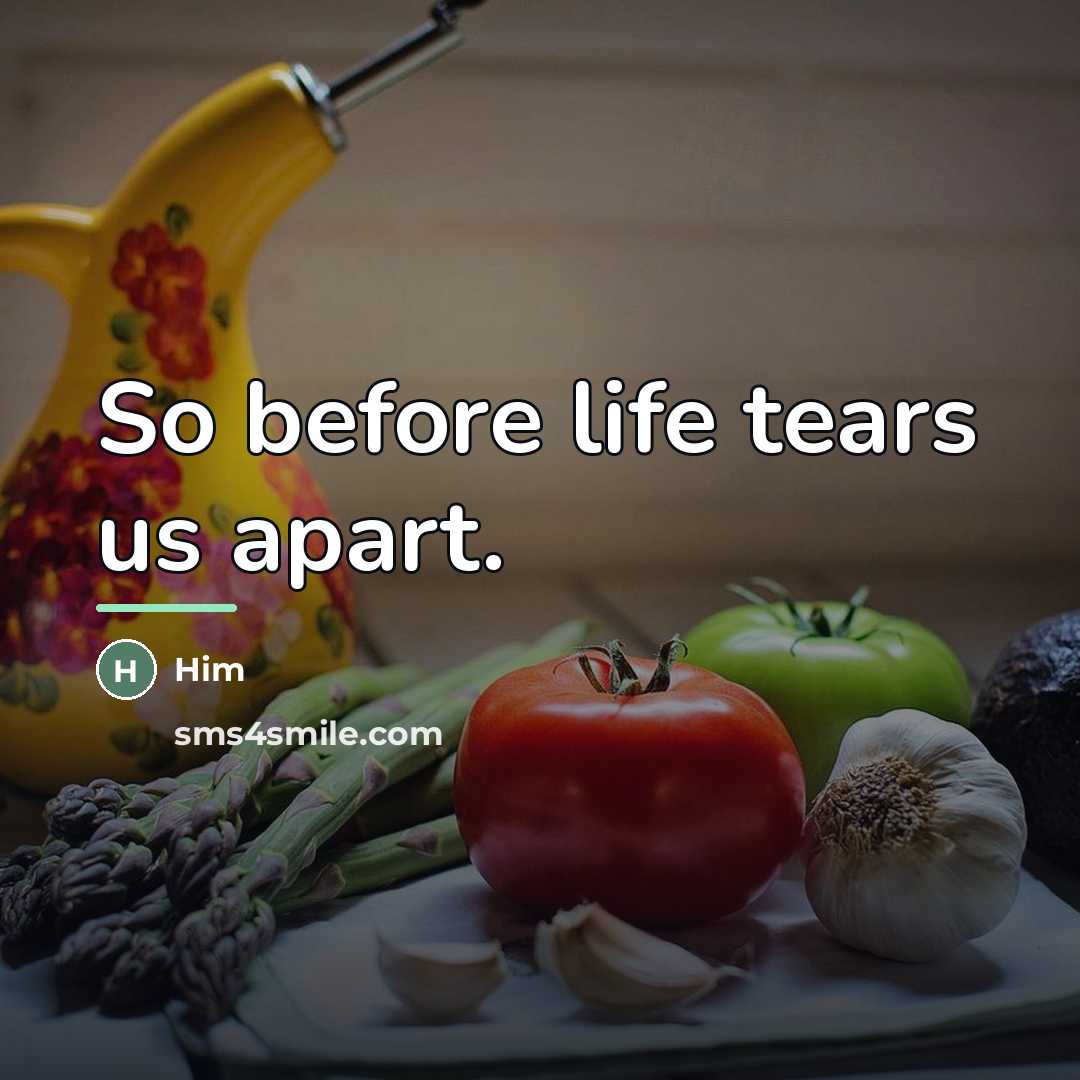 “So before life tears us apart.…” quote by Him