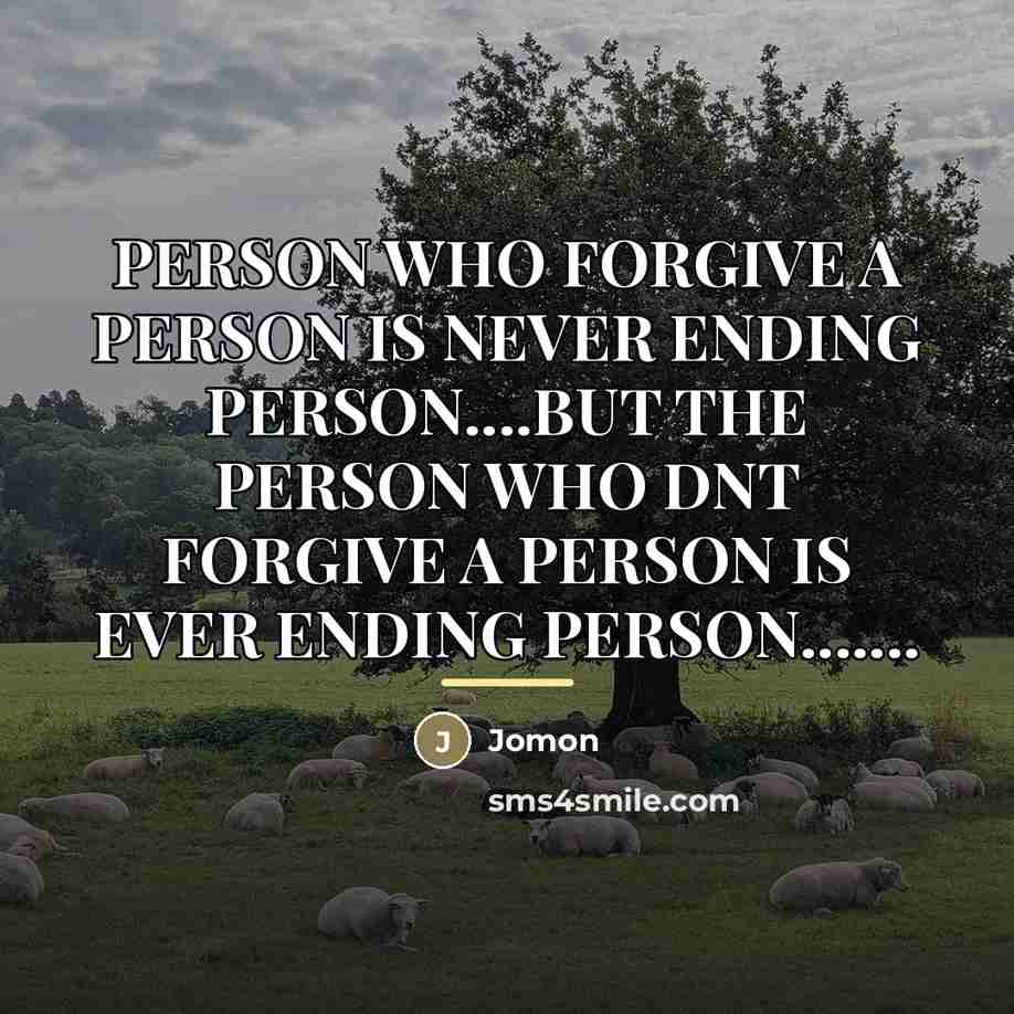 “PERSON WHO FORGIVE A PERSON IS NEVER ENDING PERSON....BUT THE…” quote by JOMON