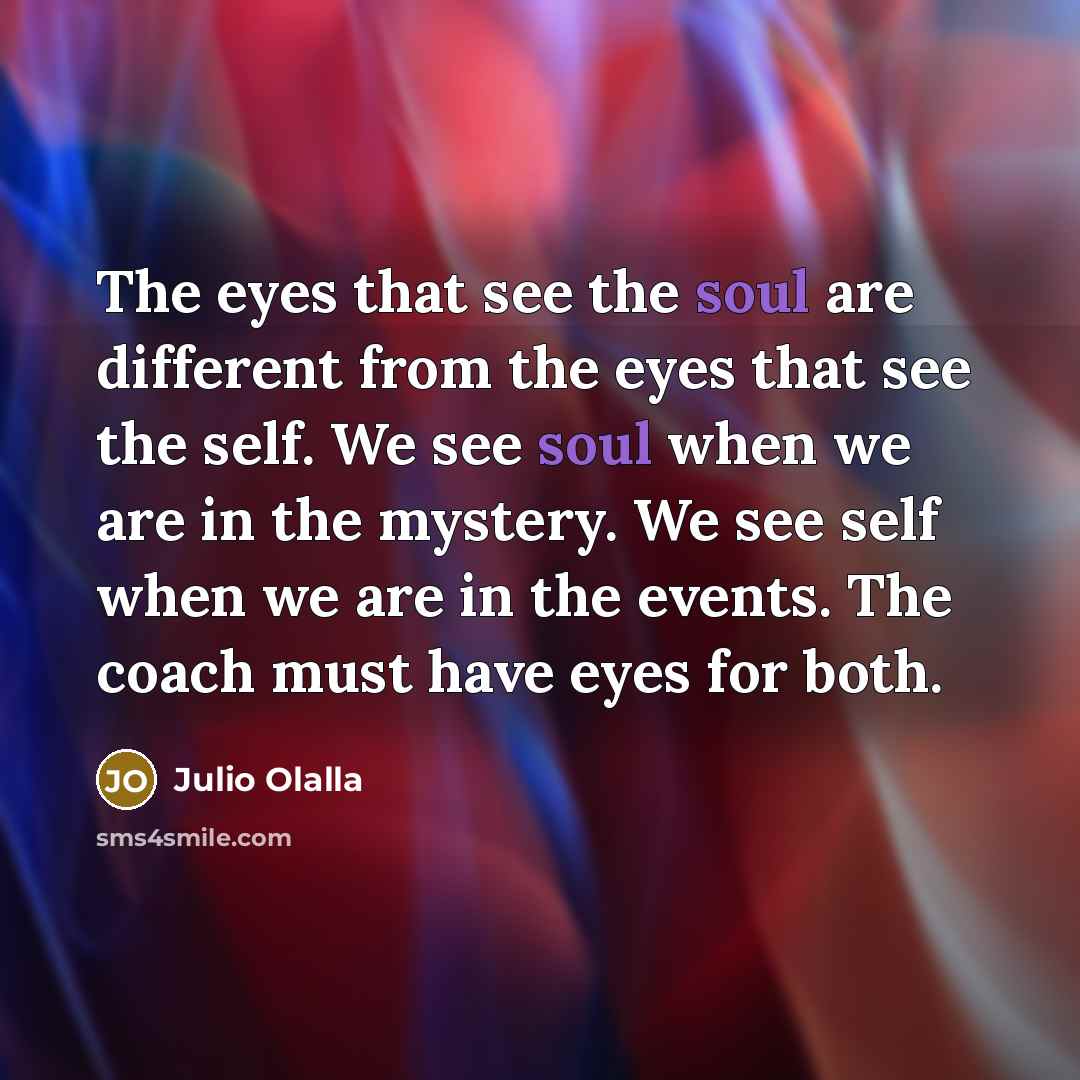 “The eyes that see the soul are different from the…” quote by Julio Olalla
