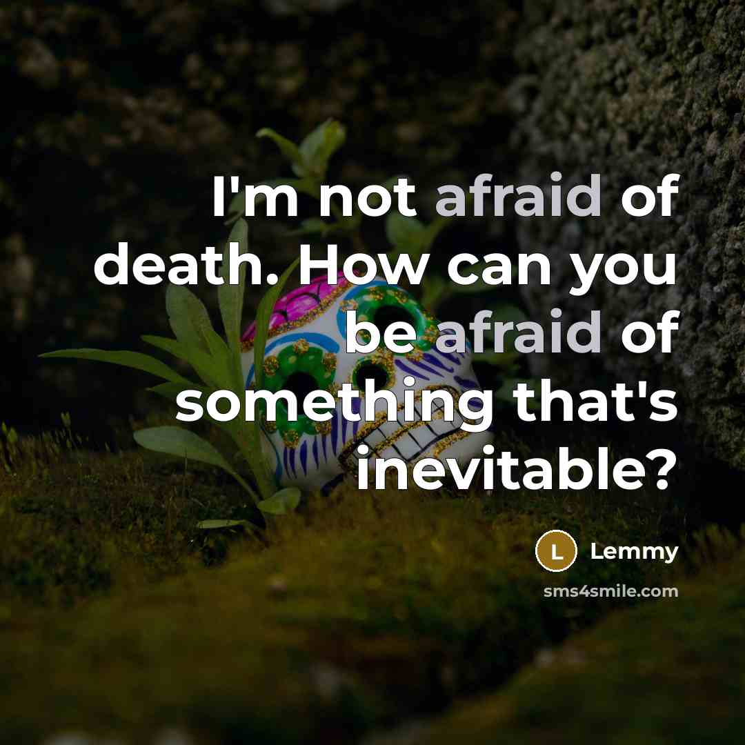 “I'm not afraid of death. How can you be afraid…” quote by Lemmy