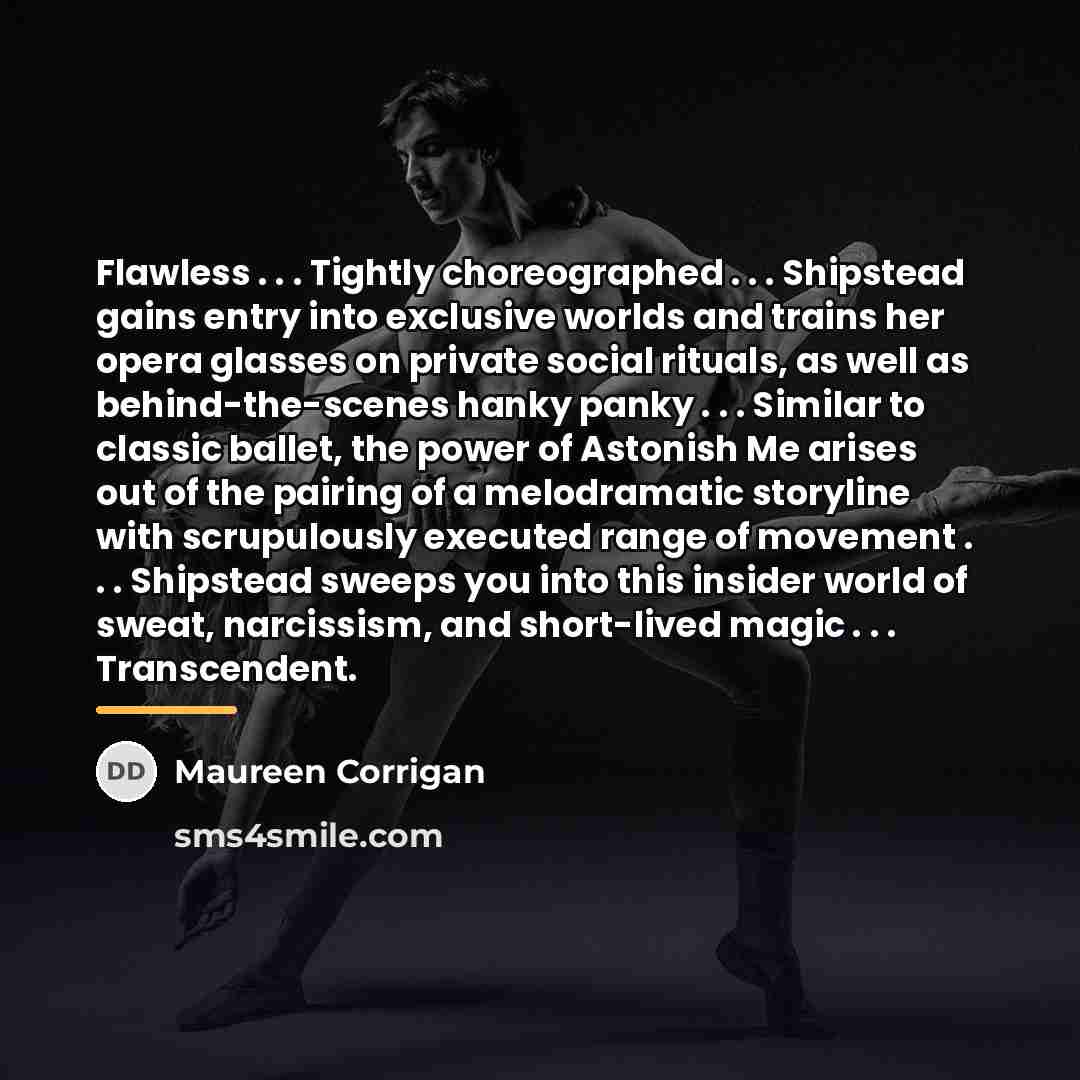 “Flawless . . . Tightly choreographed . . . Shipstead…” quote by Maureen Corrigan
