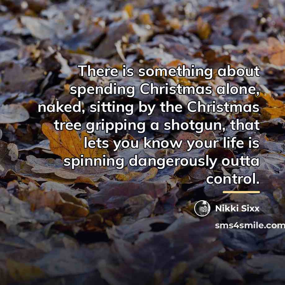 “There is something about spending Christmas alone, naked, sitting by…” quote by Nikki Sixx