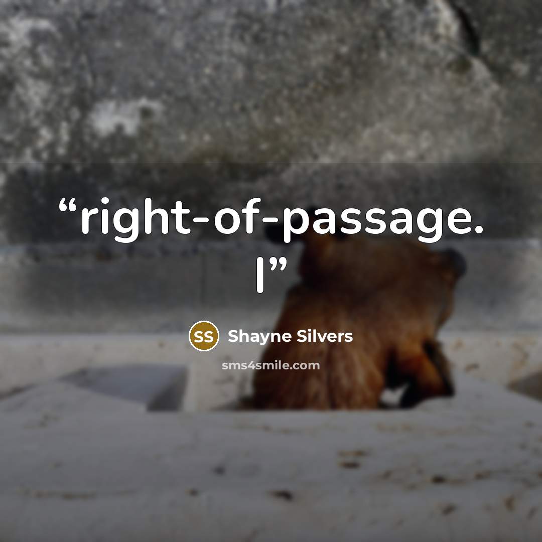 “right-of-passage. I” quote by Shayne Silvers