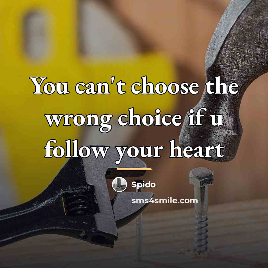 “You can't choose the wrong choice if u follow your…” quote by Spido