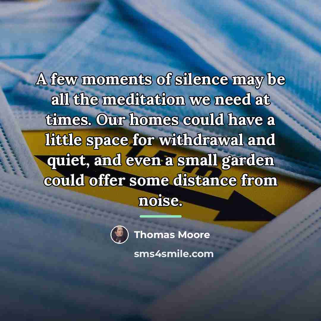“A few moments of silence may be all the meditation…” quote by Thomas Moore