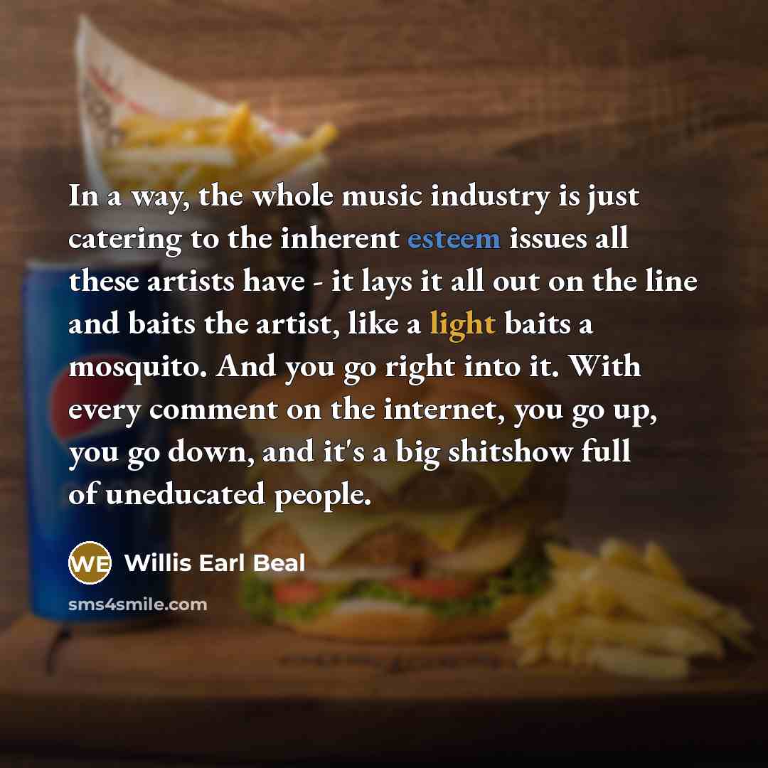 “In a way, the whole music industry is just catering…” quote by Willis Earl Beal