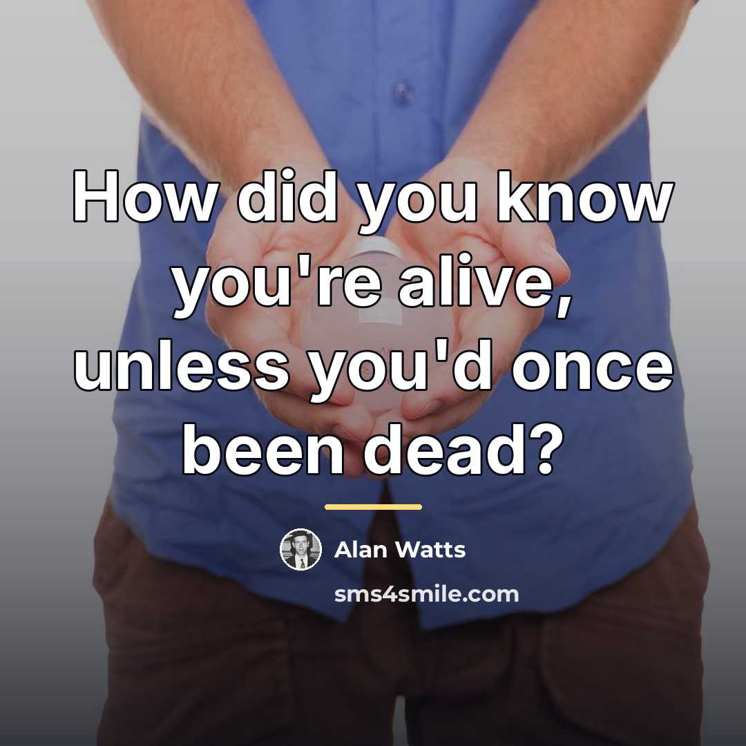 “How did you know you're alive, unless you'd once been…” quote by Alan Watts