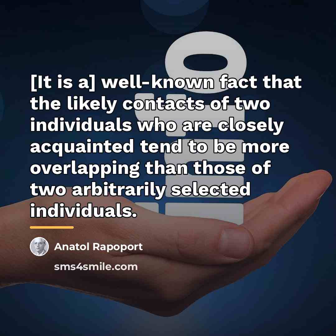 “[It is a] well-known fact that the likely contacts of…” quote by Anatol Rapoport