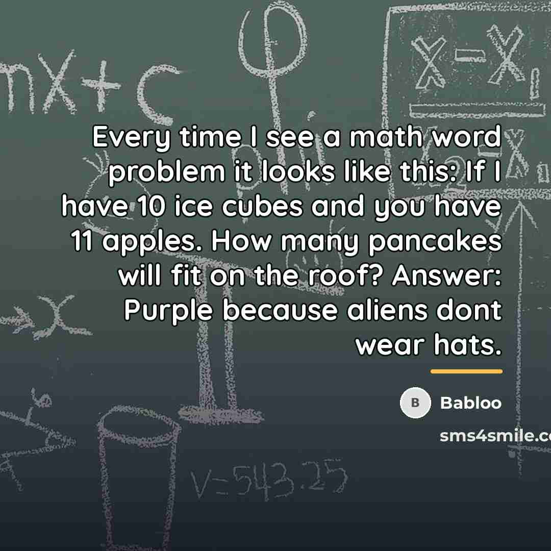 “Every time I see a math word problem it looks…” quote by Babloo