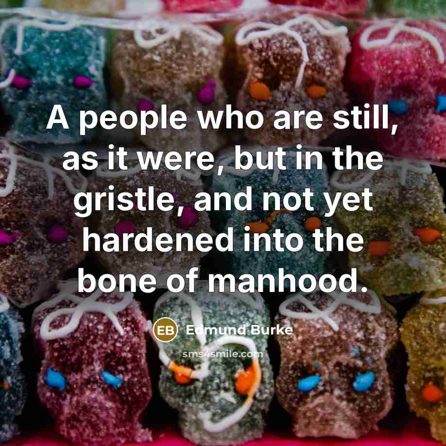 “A people who are still, as it were, but in…” quote by Edmund Burke