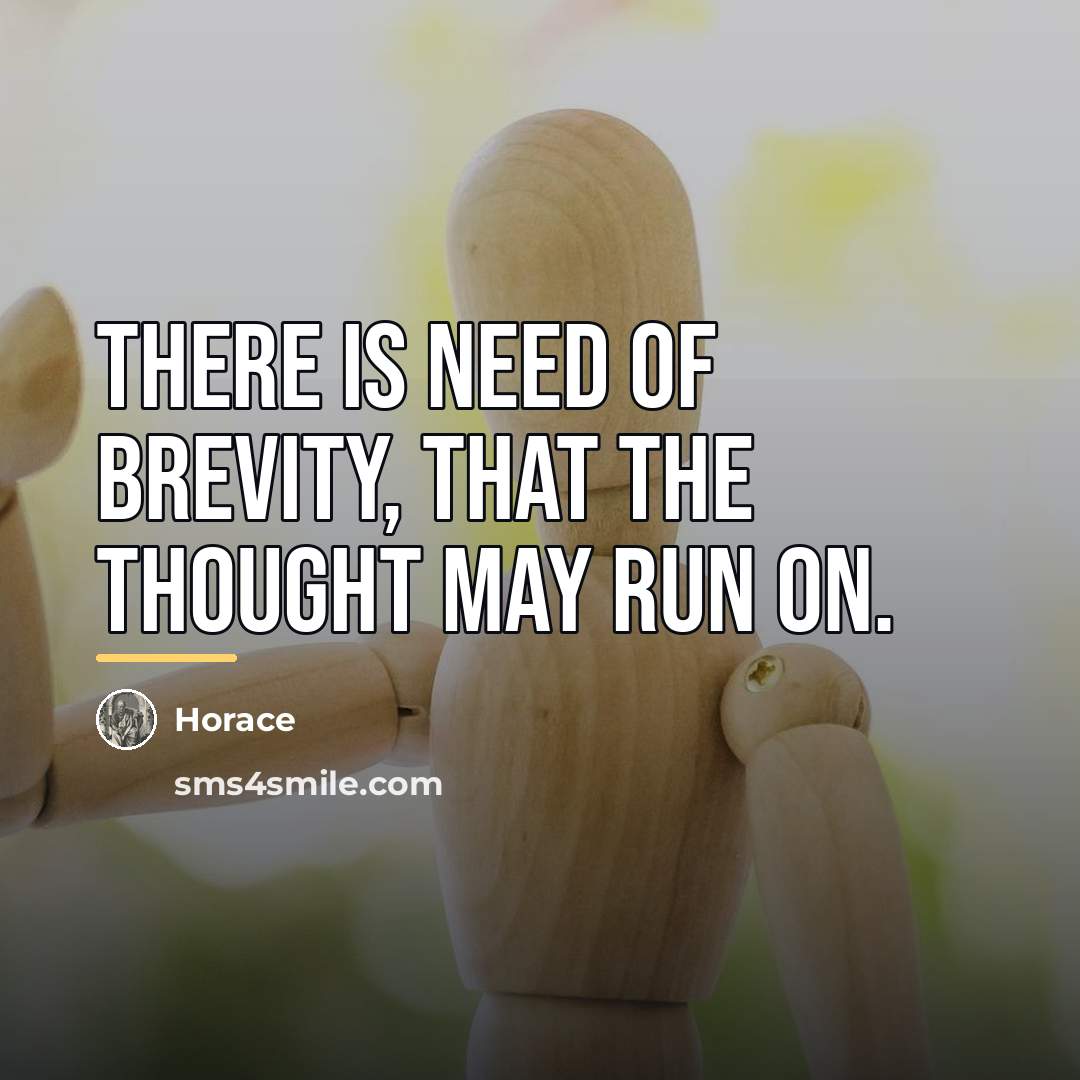“There is need of brevity, that the thought may run…” quote by Horace