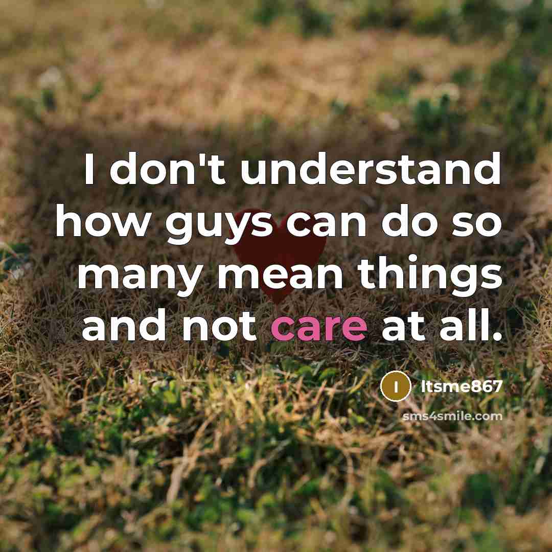 “I don`t understand how guys can do so many mean…” quote by Itsme867