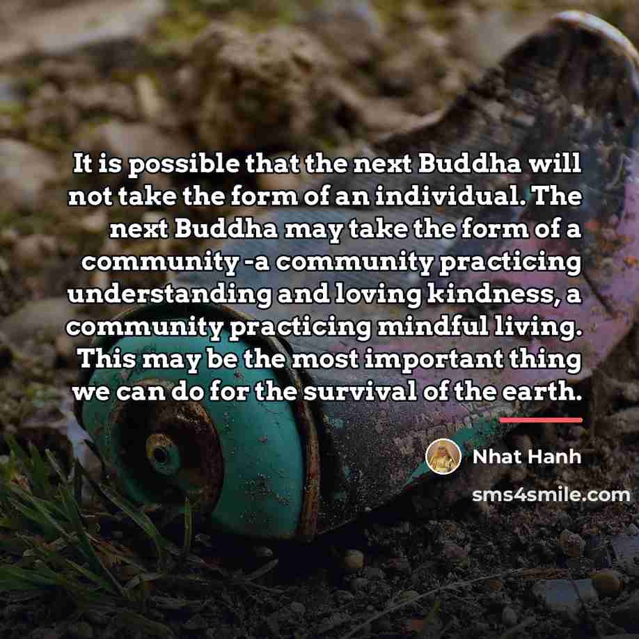 “It is possible that the next Buddha will not take…” quote by Nhat Hanh