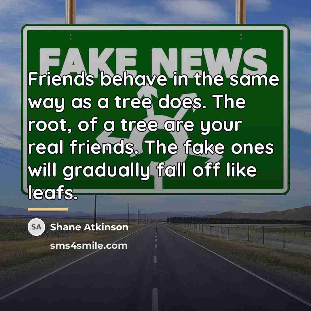 “Friends behave in the same way as a tree does.…” quote by Shane Atkinson