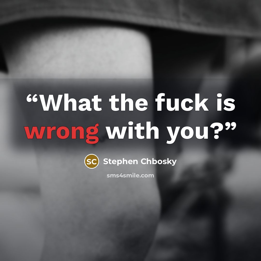 “What the fuck is wrong with you?” quote by Stephen Chbosky