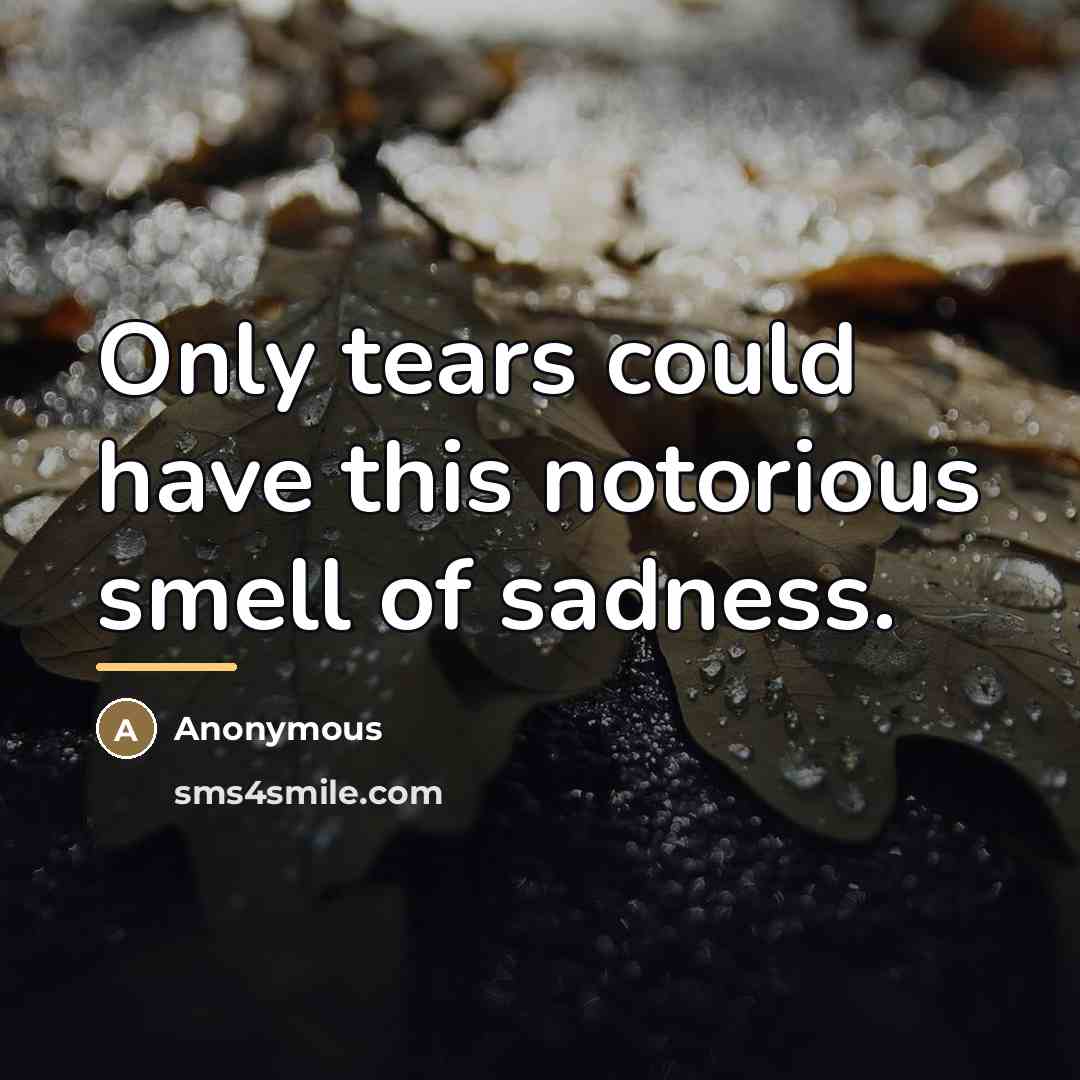 “Only tears could have this notorious smell of sadness.…” quote by Anonymous