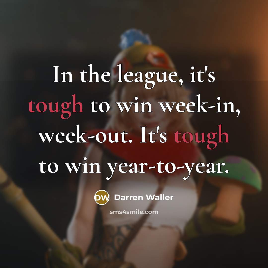 “In the league, it's tough to win week-in, week-out. It's…” quote by Darren Waller