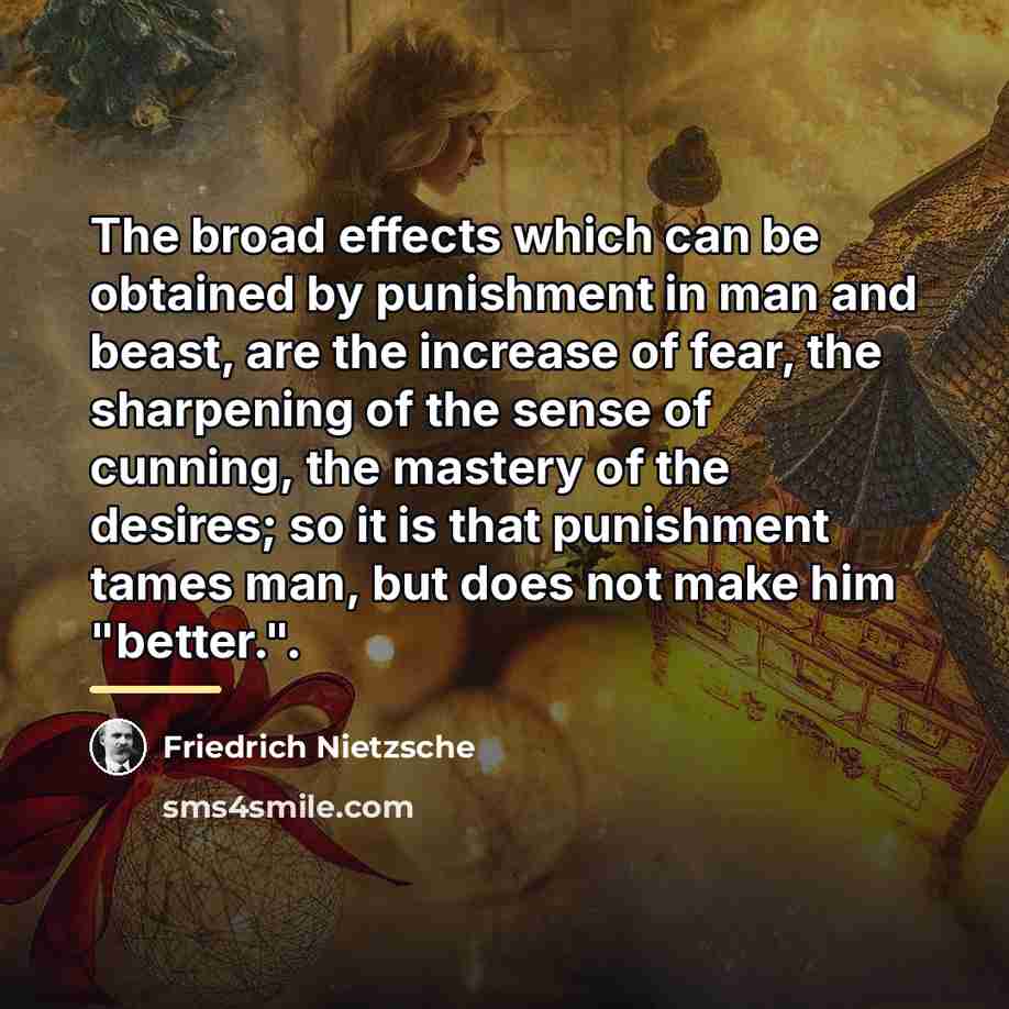“The broad effects which can be obtained by punishment in…” quote by Friedrich Nietzsche