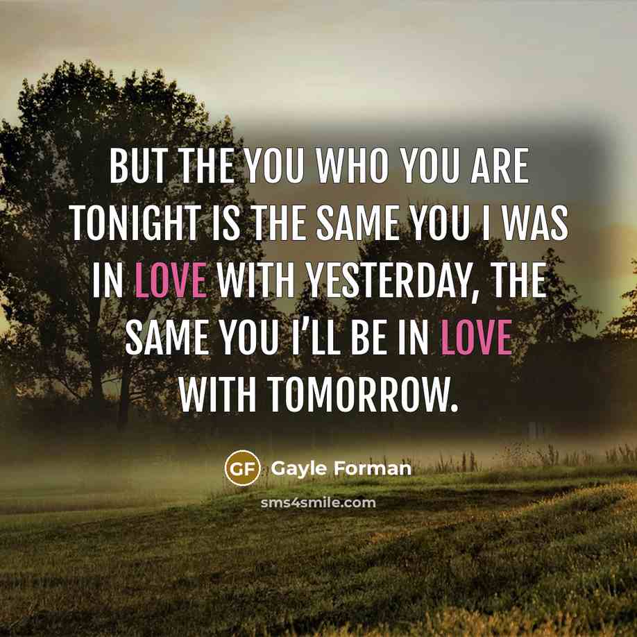 “But the you who you are tonight is the same…” quote by Gayle Forman