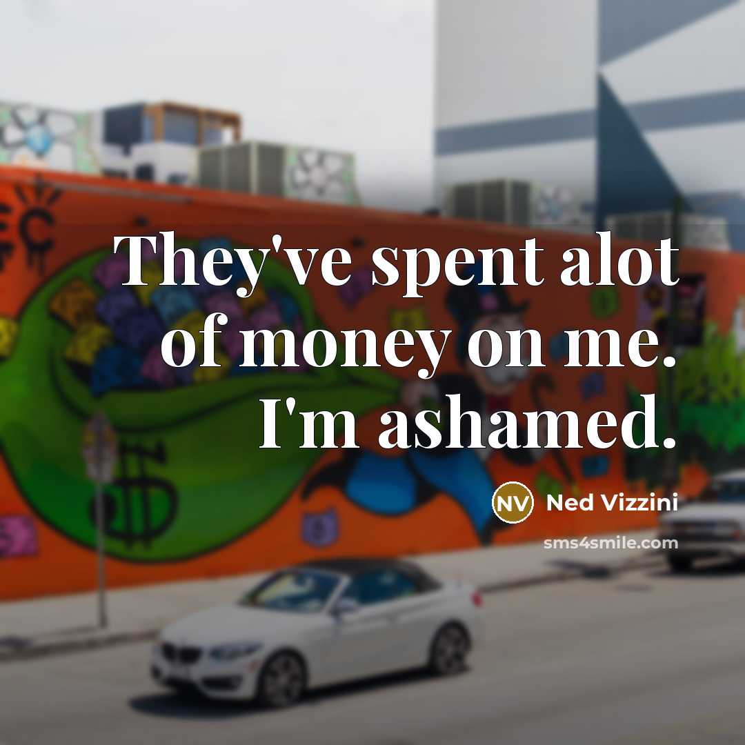 “They've spent alot of money on me. I'm ashamed.…” quote by Ned Vizzini